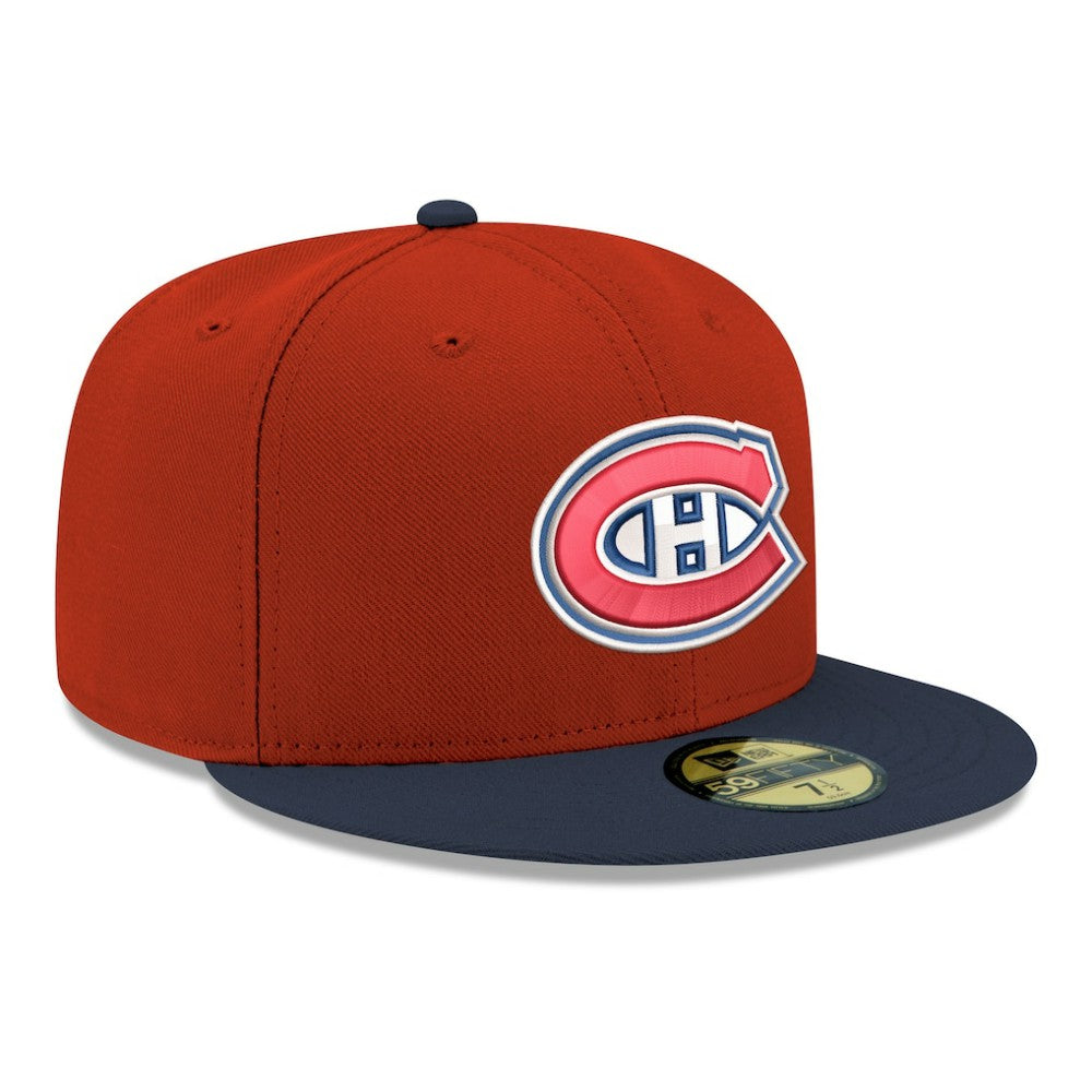 Montreal Canadiens New Era Core Logo Two-Tone 59FIFTY Fitted Hat Red