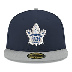 Toronto Maple Leafs New Era Core Logo Two-Tone 59FIFTY Fitted Hat Navy