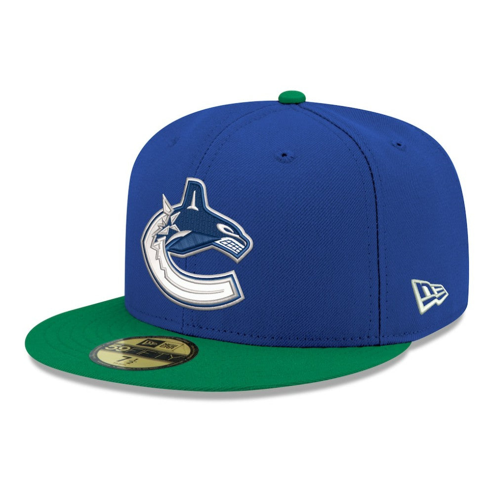 Vancouver Canucks New Era Core Logo Two-Tone 59FIFTY Fitted Hat Blue