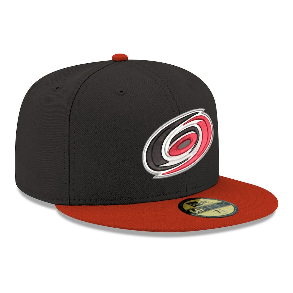 Carolina Hurricanes New Era Core Logo Two-Tone 59FIFTY Fitted Hat Black