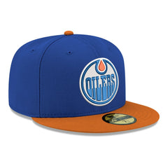Edmonton Oilers New Era Core Logo Two-Tone 59FIFTY Fitted Hat Royal