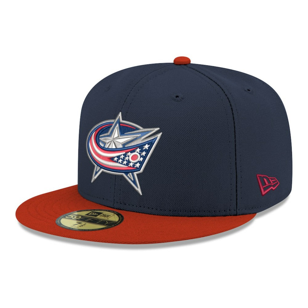 Columbus Blue Jackets New Era Core Logo Two-Tone 59FIFTY Fitted Hat Navy