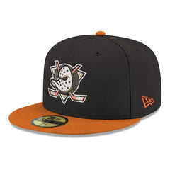 Anaheim Ducks New Era Core Logo Two-Tone 59FIFTY Fitted Hat Black