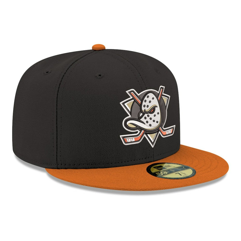 Anaheim Ducks New Era Core Logo Two-Tone 59FIFTY Fitted Hat Black