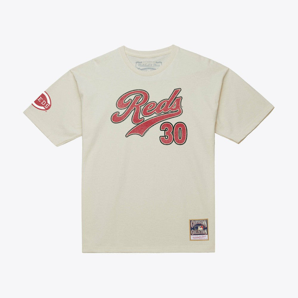 Ken Griffey Jr. Cincinnati Reds Cooperstown Collection Throwback Name & Number T-Shirt - Cream | Mitchell & Ness