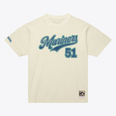 Ichiro Suzuki Seattle Mariners Cooperstown Collection Throwback Name & Number T-Shirt - Cream | Mitchell & Ness