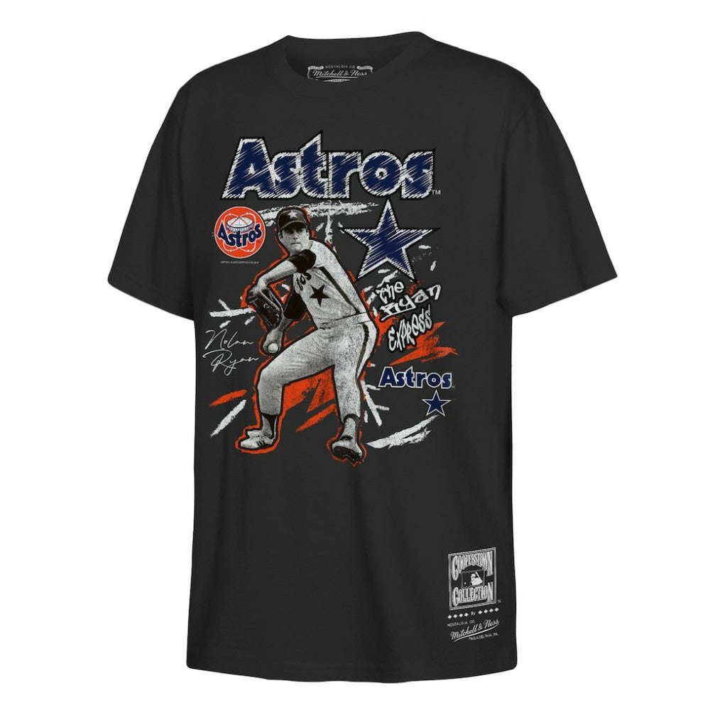 Nolan Ryan Houston Astros Youth Chalked Up Player T-Shirt - Black | Mitchell & Ness