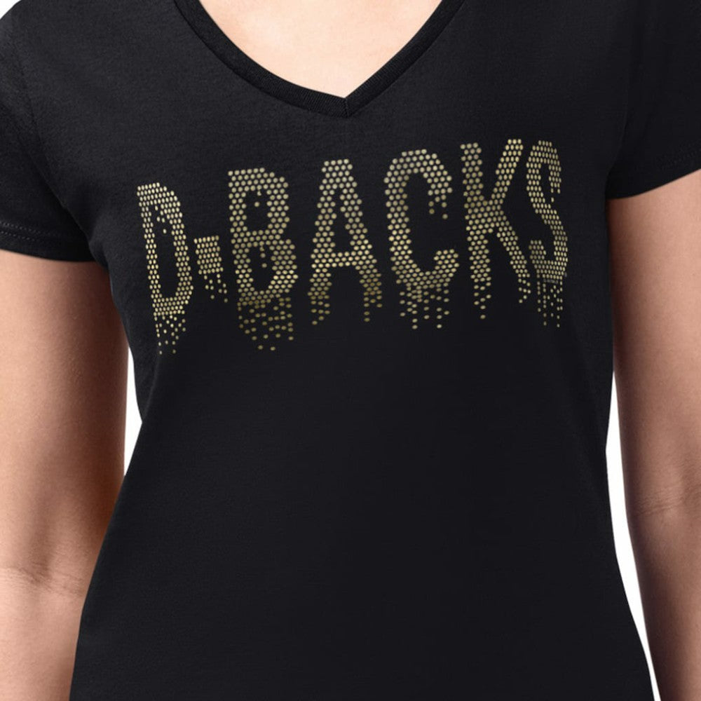 Arizona Diamondbacks G-III 4Her by Carl Banks Women's Metallic Drop Lightweight V-Neck T-Shirt - Black