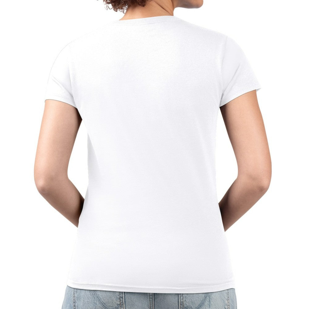 Miami Marlins G-III 4Her by Carl Banks Women's Metallic Drop Lightweight V-Neck T-Shirt - White