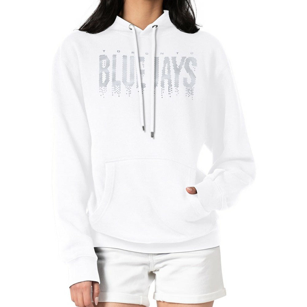 Toronto Blue Jays G-III 4Her by Carl Banks Women's Metallic Drop Fleece Hoodie - White