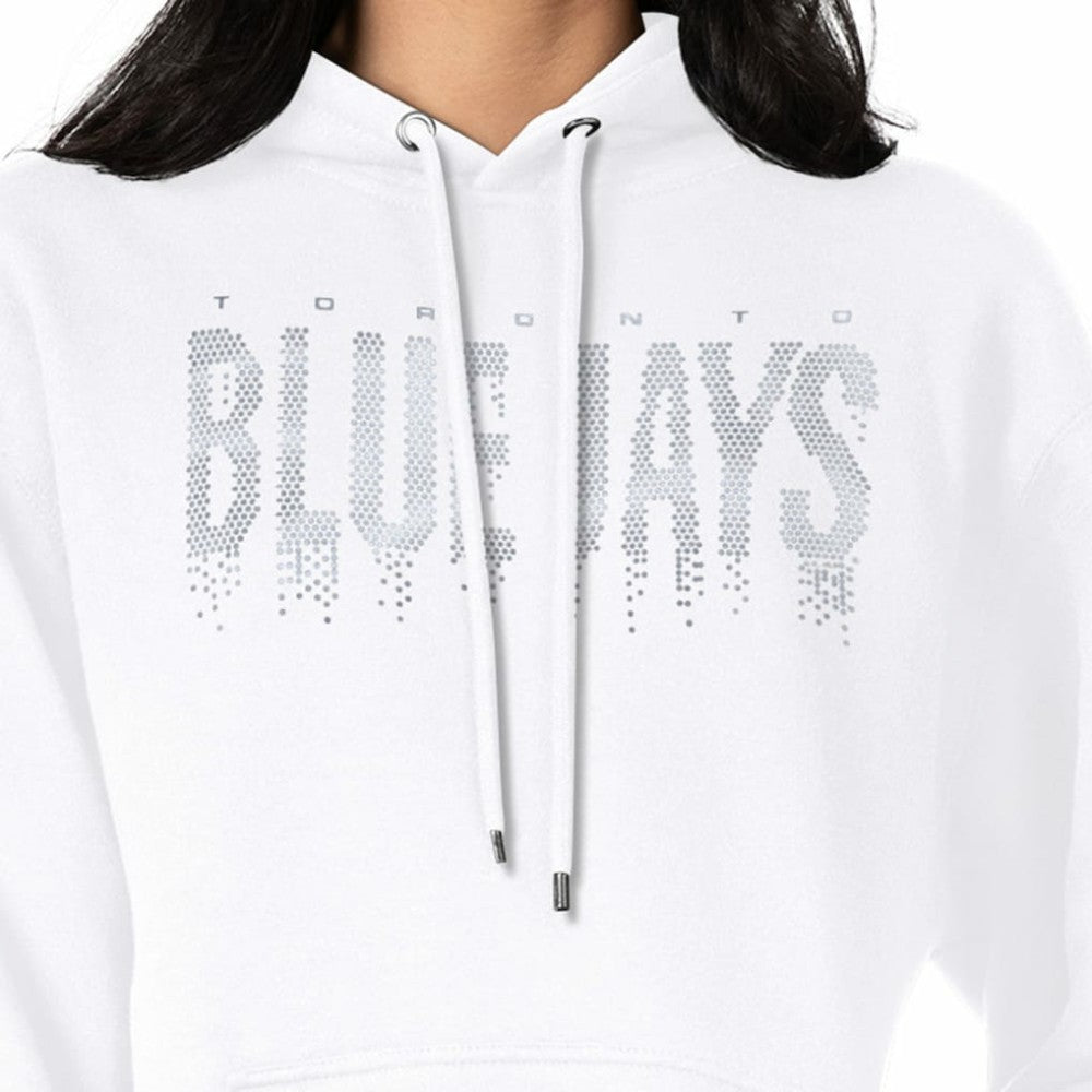 Toronto Blue Jays G-III 4Her by Carl Banks Women's Metallic Drop Fleece Hoodie - White