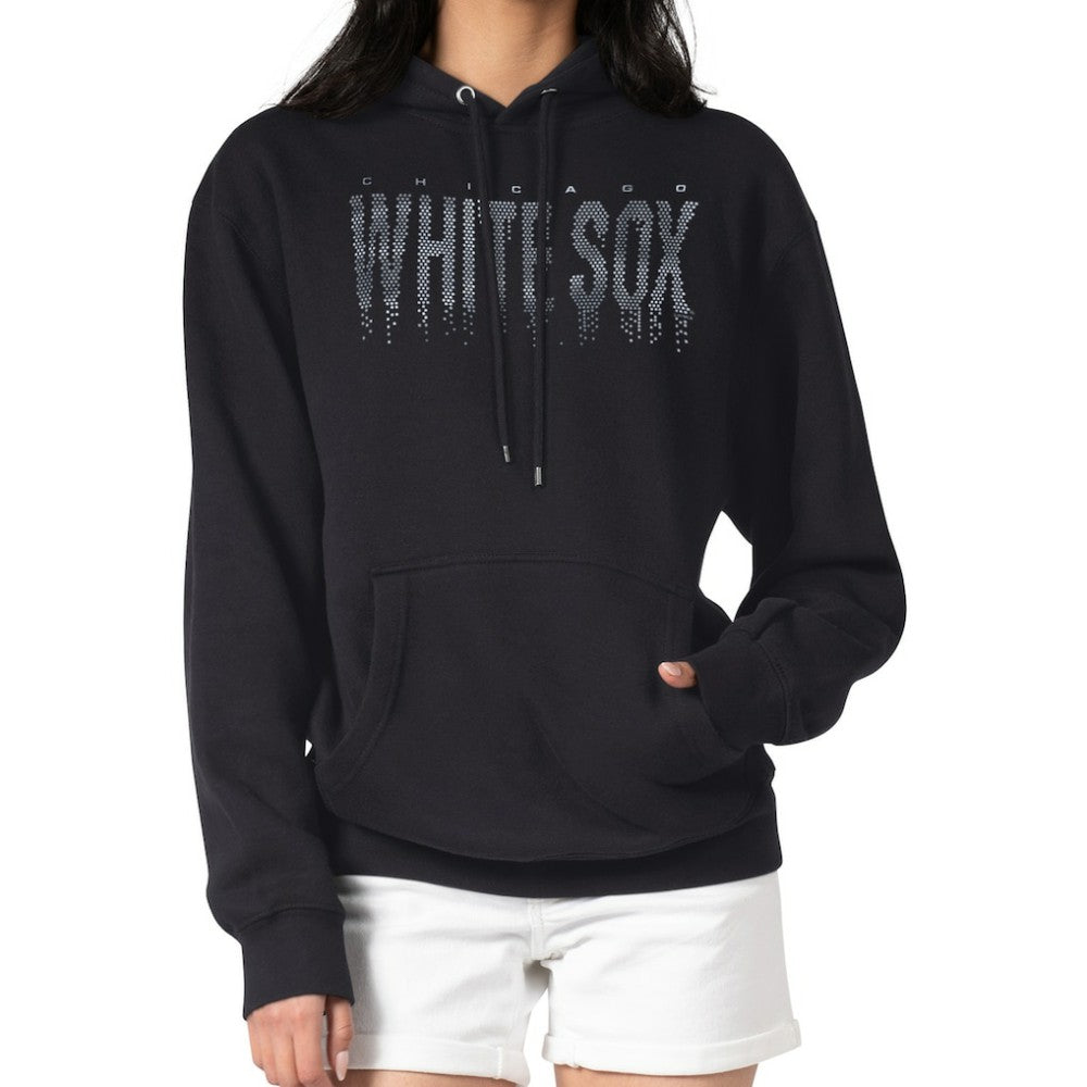 Chicago White Sox G-III 4Her by Carl Banks Women's Metallic Drop Fleece Hoodie - Black