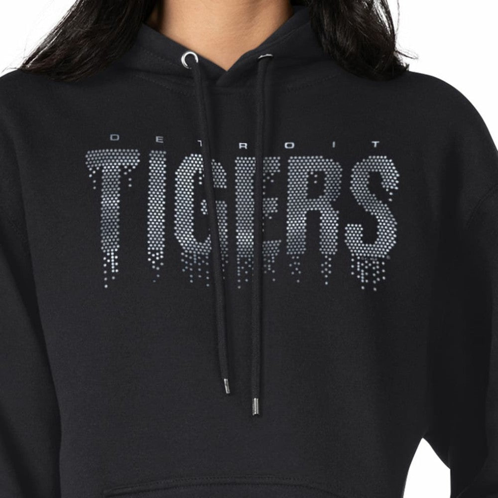 Detroit Tigers G-III 4Her by Carl Banks Women's Metallic Drop Fleece Hoodie - Black