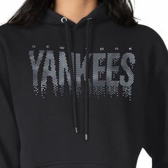 New York Yankees G-III 4Her by Carl Banks Women's Metallic Drop Fleece Hoodie - Black