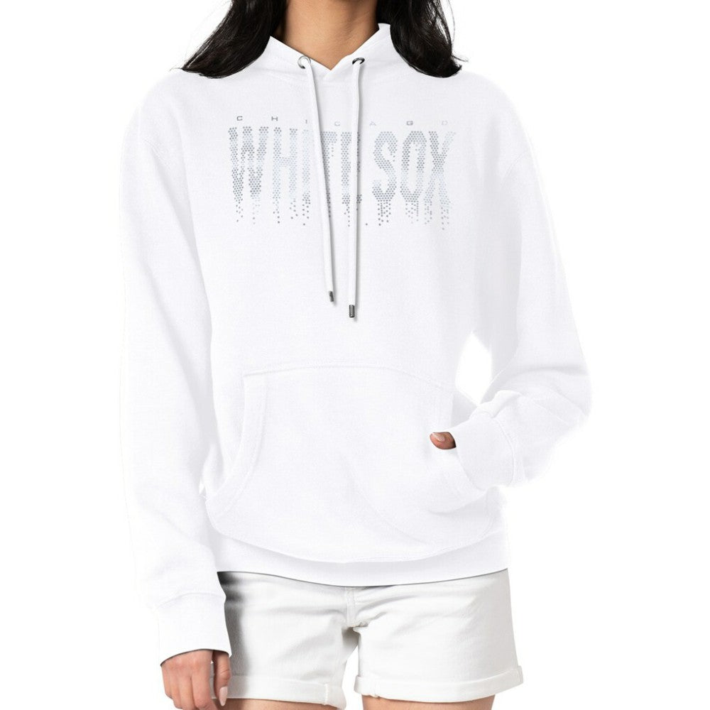 Chicago White Sox G-III 4Her by Carl Banks Women's Metallic Drop Fleece Hoodie - White