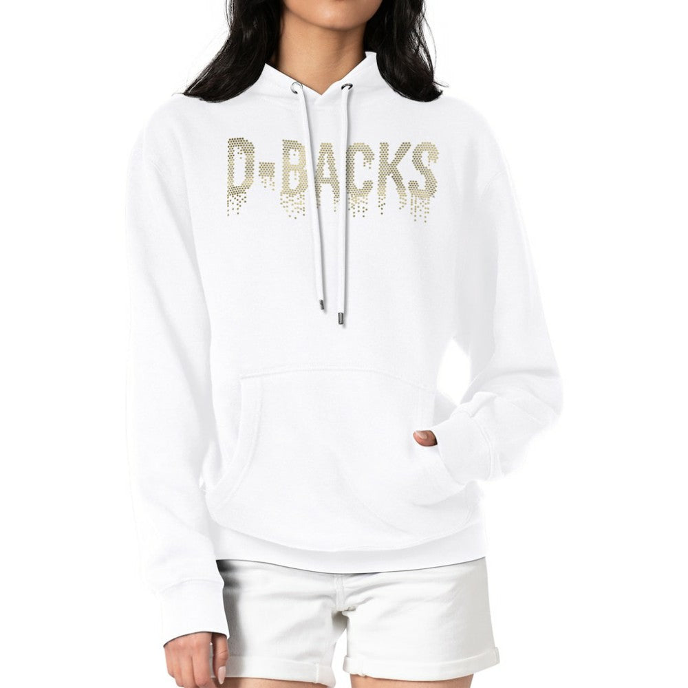 Arizona Diamondbacks G-III 4Her by Carl Banks Women's Metallic Drop Fleece Hoodie - White