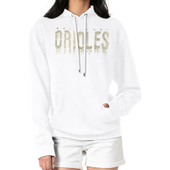 Baltimore Orioles G-III 4Her by Carl Banks Women's Metallic Drop Fleece Hoodie - White