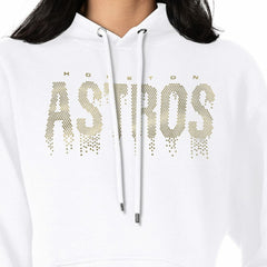 Houston Astros G-III 4Her by Carl Banks Women's Metallic Drop Fleece Hoodie - White