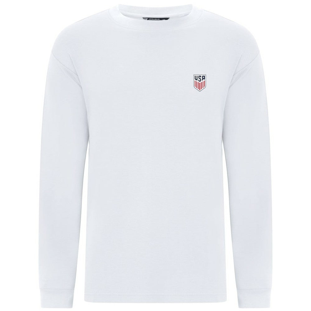 USMNT Levelwear Luxe Signature Long Sleeve T-Shirt - White sale