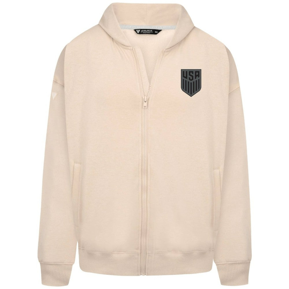USMNT Levelwear Oversized Uphill Full-Zip Hoodie - Khaki cheap