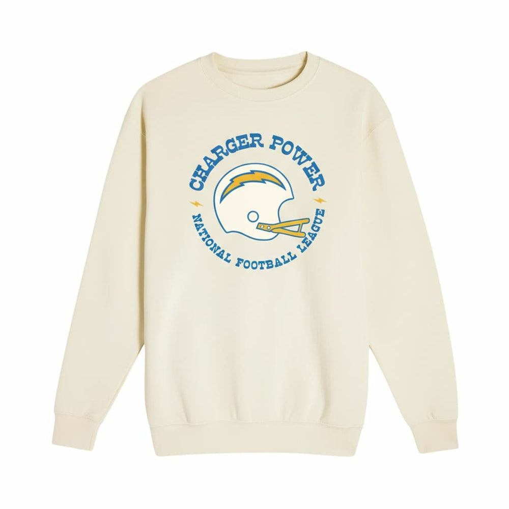 Los Angeles Chargers The Wild Collective Unisex Charger Power Fleece Sweatshirt - Cream sale