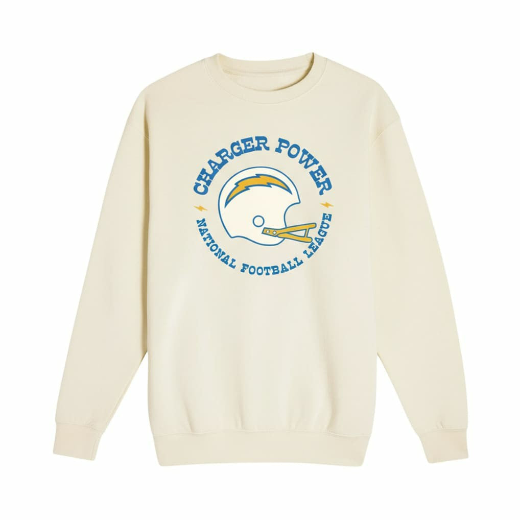 Los Angeles Chargers The Wild Collective Unisex Charger Power Fleece Sweatshirt - Cream sale