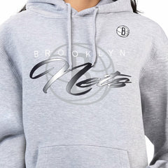 Brooklyn Nets G-III 4Her by Carl Banks Women's Shadow Logo Tri-Blend Fleece Hoodie - Gray online