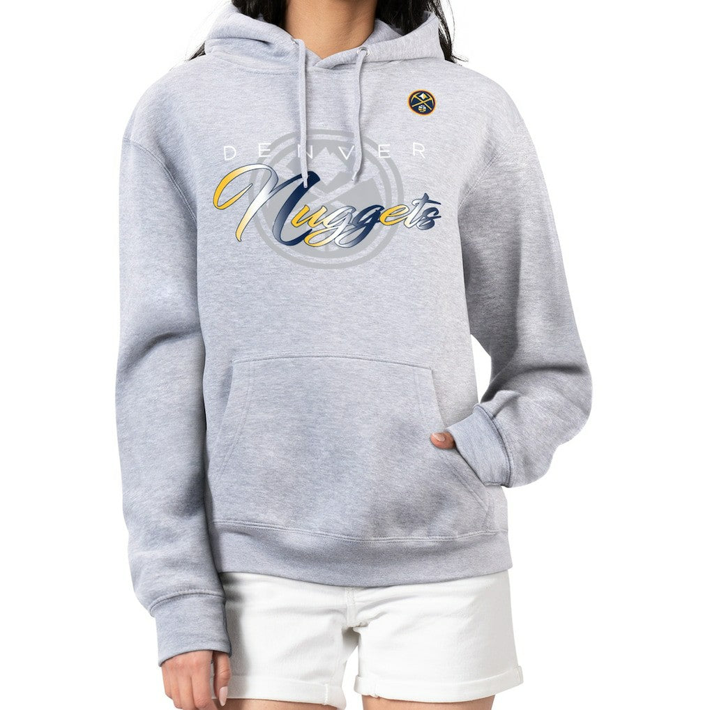 Denver Nuggets G-III 4Her by Carl Banks Women's Shadow Logo Tri-Blend Fleece Hoodie sale - Gray discount