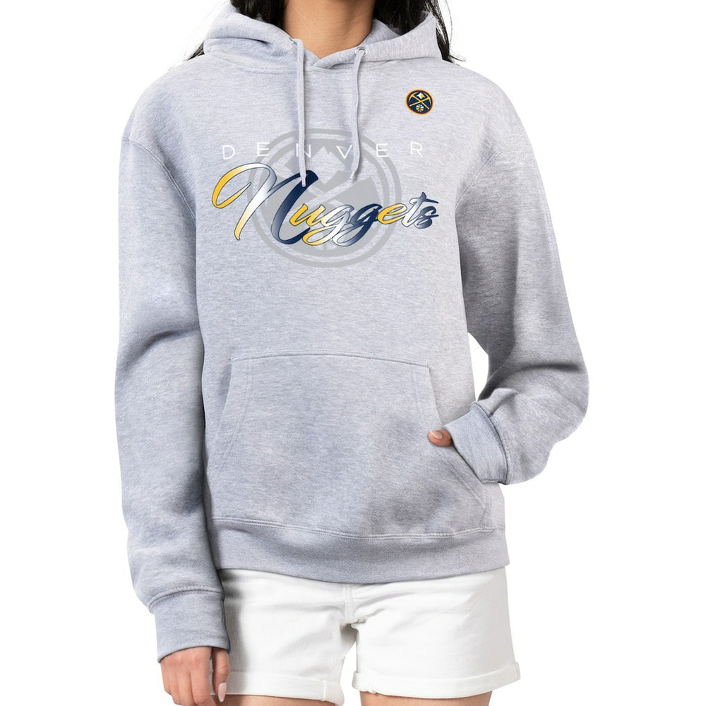 Denver Nuggets G-III 4Her by Carl Banks Women's Shadow Logo Tri-Blend Fleece Hoodie sale - Gray discount