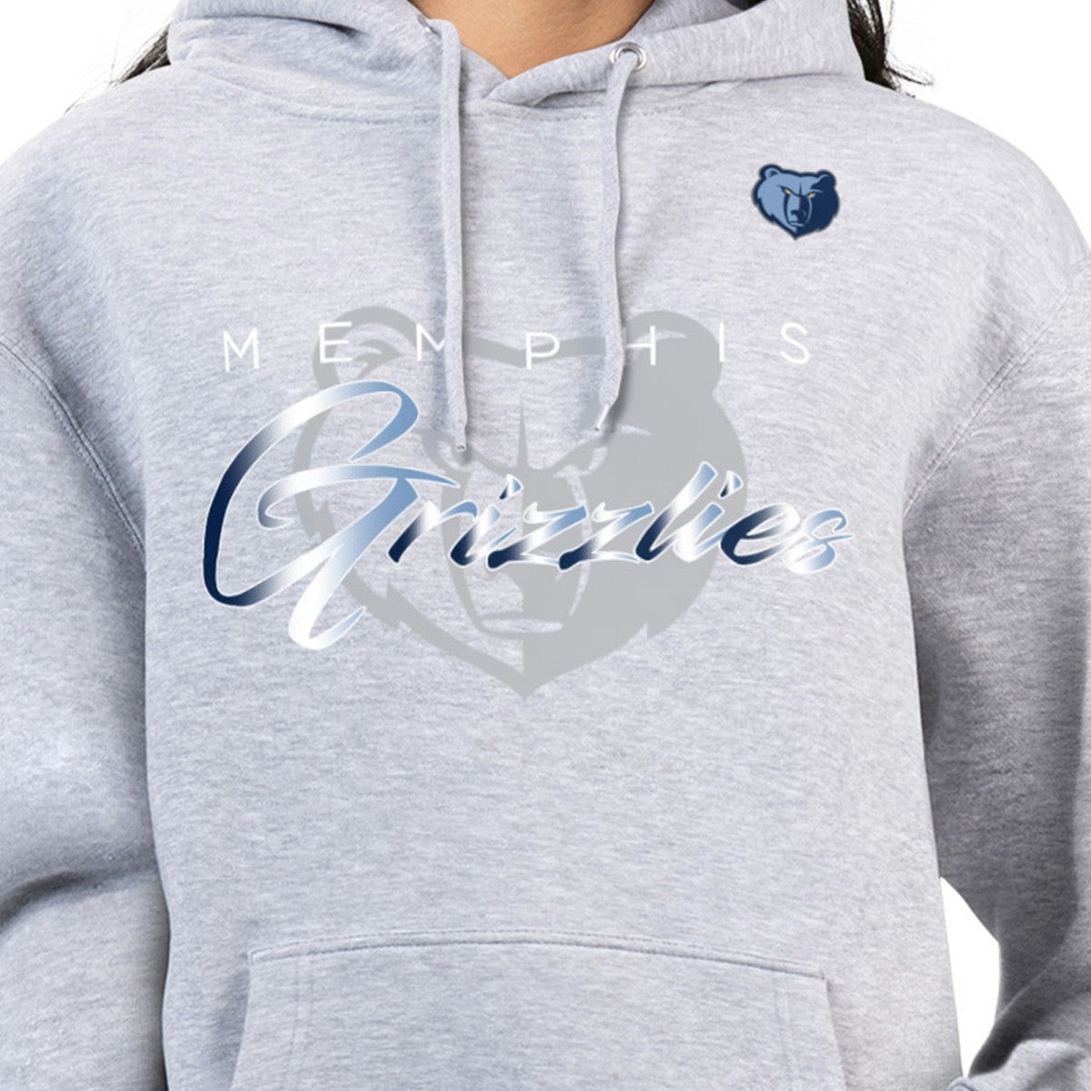 Memphis Grizzlies G-III 4Her by Carl Banks Women's Shadow Logo Tri-Blend Fleece Hoodie - Gray for sale