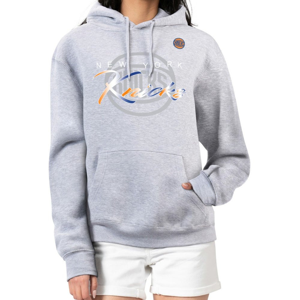 New York Knicks G-III 4Her by Carl Banks Women's Shadow Logo Tri-Blend Fleece Hoodie - Gray sale