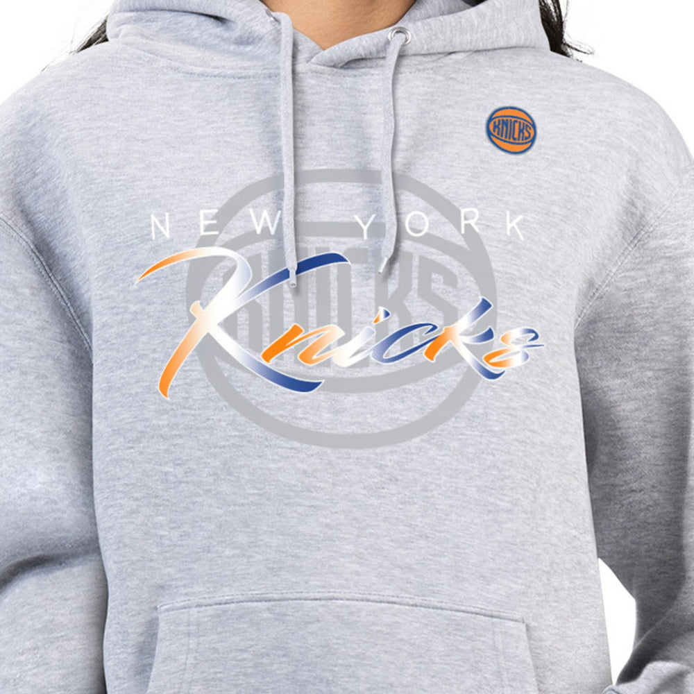 New York Knicks G-III 4Her by Carl Banks Women's Shadow Logo Tri-Blend Fleece Hoodie - Gray sale