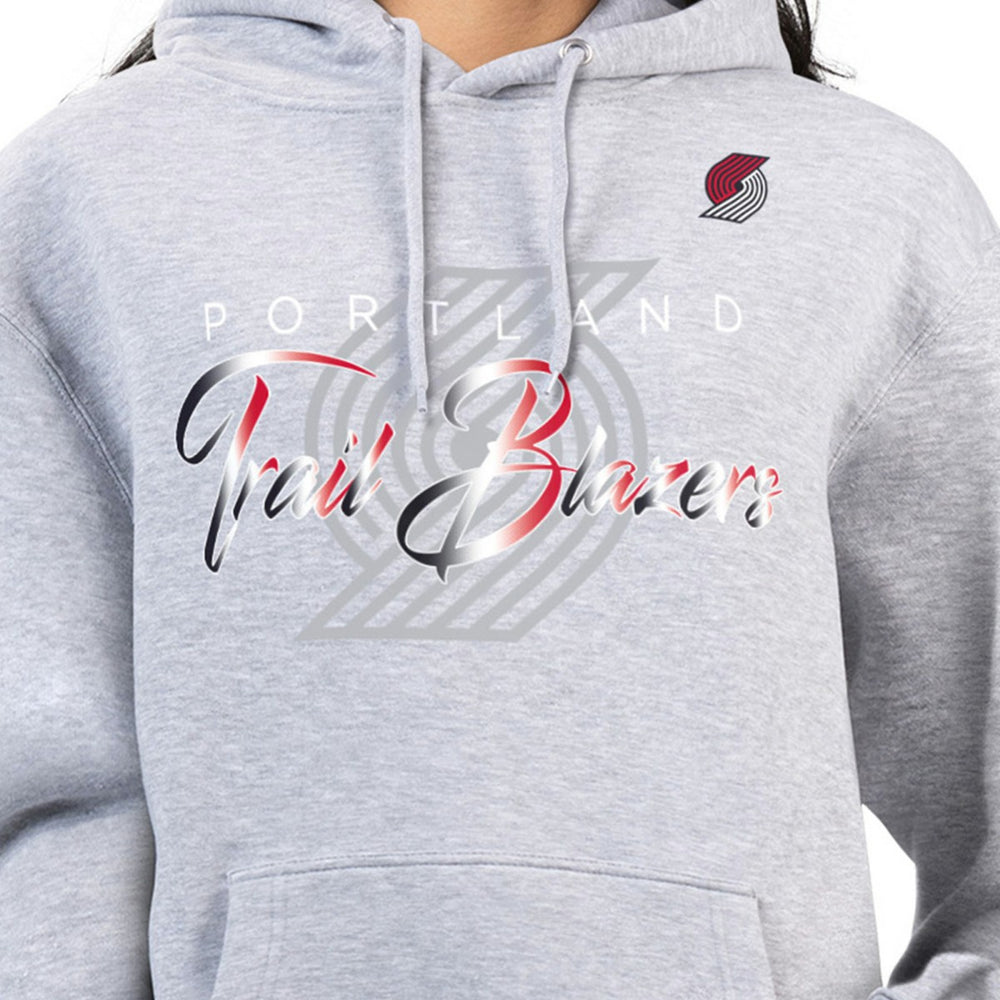 Portland Trail Blazers G-III 4Her by Carl Banks Women's Shadow Logo Tri-Blend Fleece Hoodie - Gray for sale
