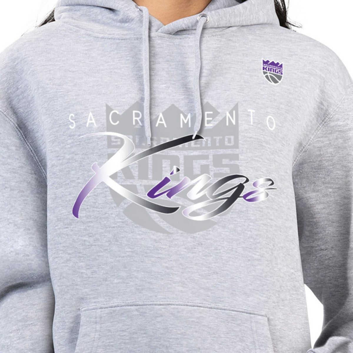Sacramento Kings G-III 4Her by Carl Banks Women's Shadow Logo Tri-Blend Fleece Hoodie - Gray cheap