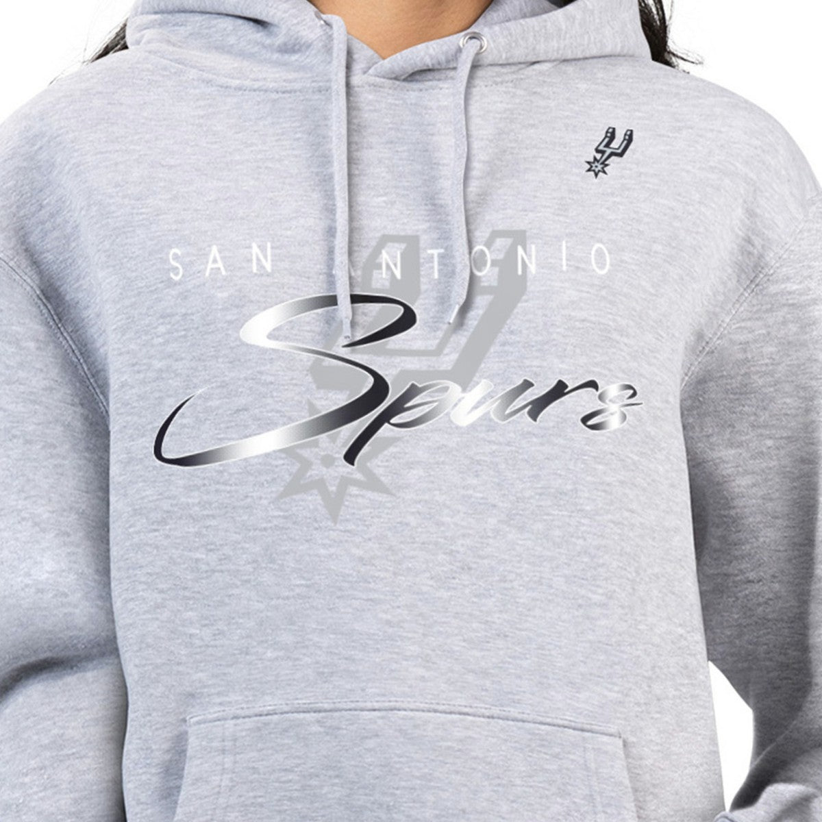 San Antonio Spurs G-III 4Her by Carl Banks Women's Shadow Logo Tri-Blend Fleece Hoodie - Gray outlet