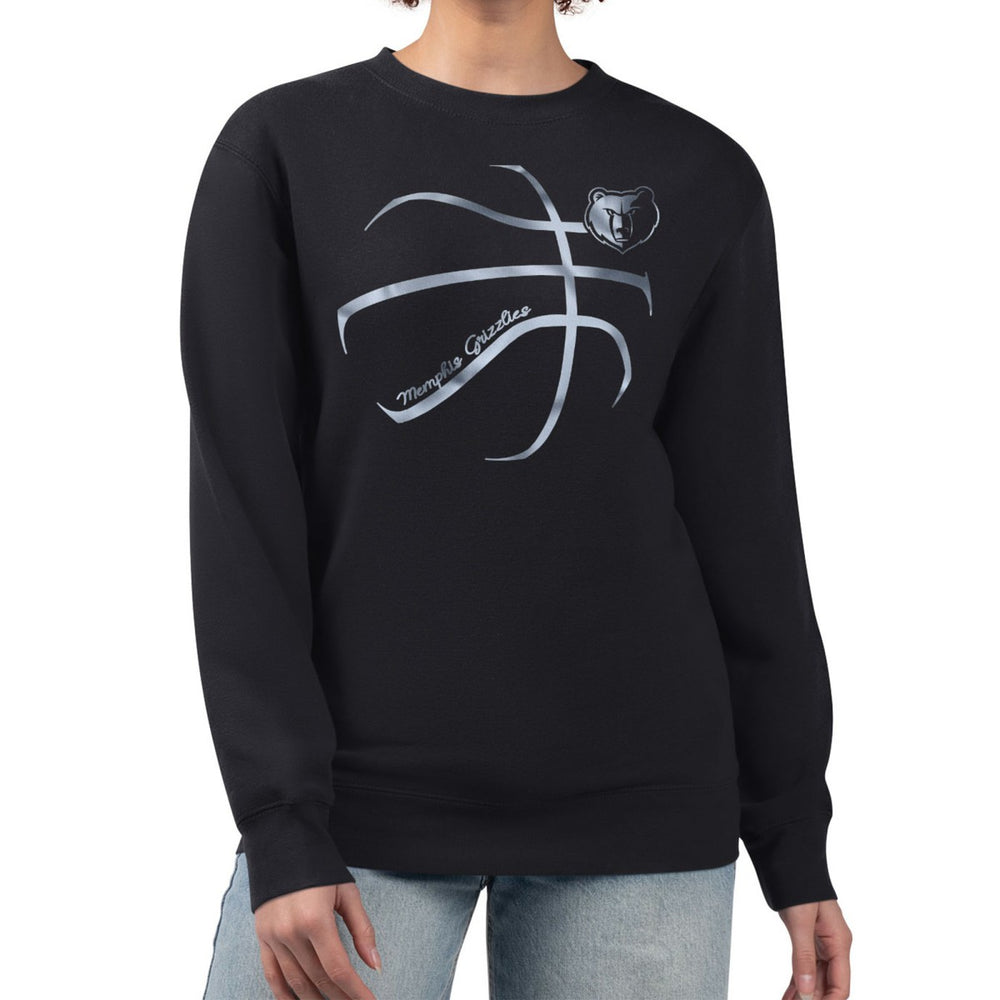 Memphis Grizzlies G-III 4Her by Carl Banks Women's Metallic Print Basketball Sketch Fleece Sweatshirt - Black for sale