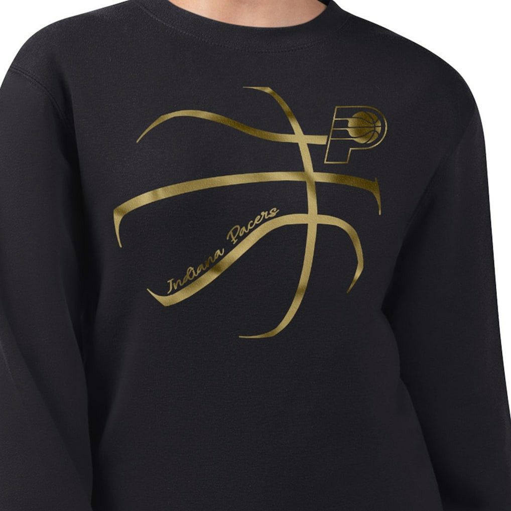 Indiana Pacers G-III 4Her by Carl Banks Women's Metallic Print Basketball Sketch Fleece Sweatshirt - Black online