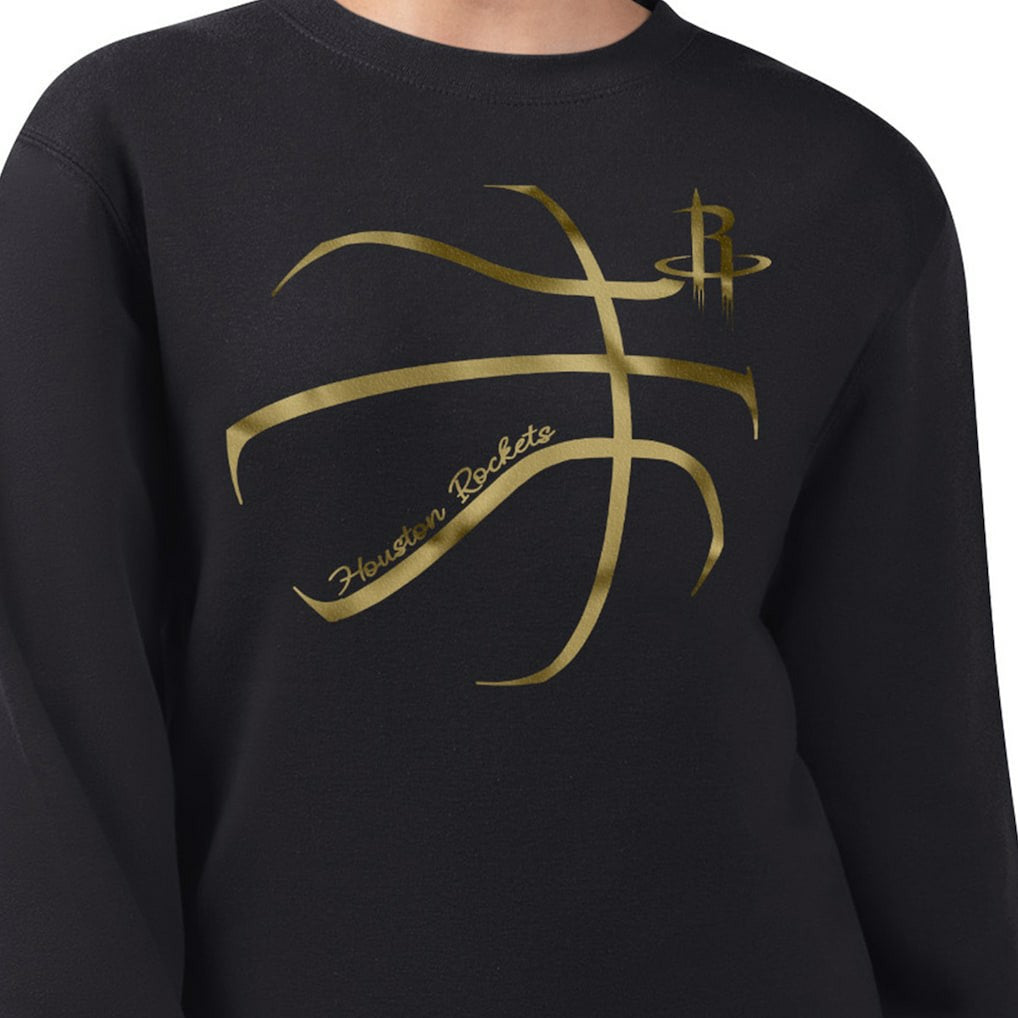Houston Rockets G-III 4Her by Carl Banks Women's Metallic Print Basketball Sketch Fleece Sweatshirt sale - Black sale