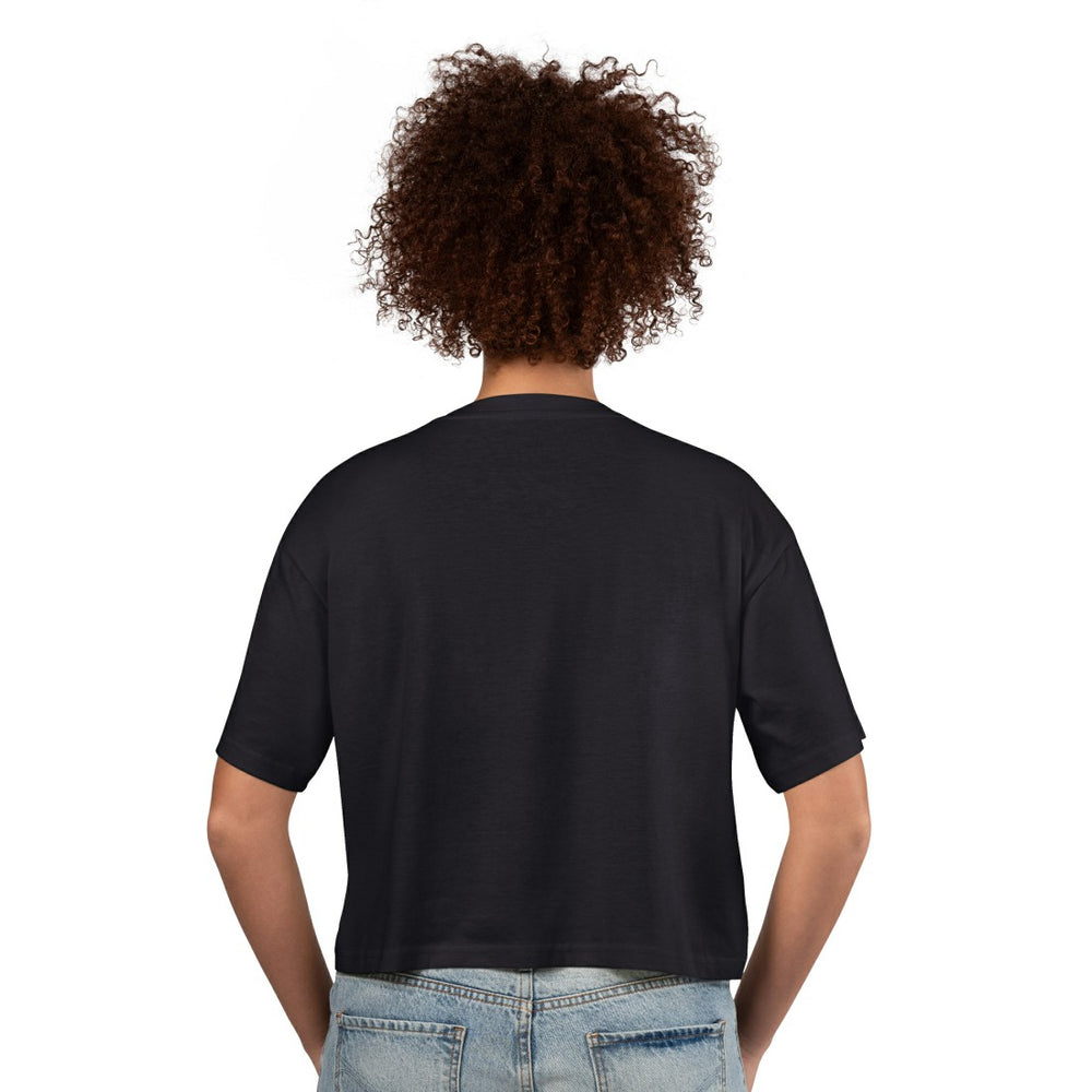 Super Bowl LX G-III 4Her by Carl Banks Women's Play Ball Oversized Rhinestone Cropped T-Shirt - Black sale
