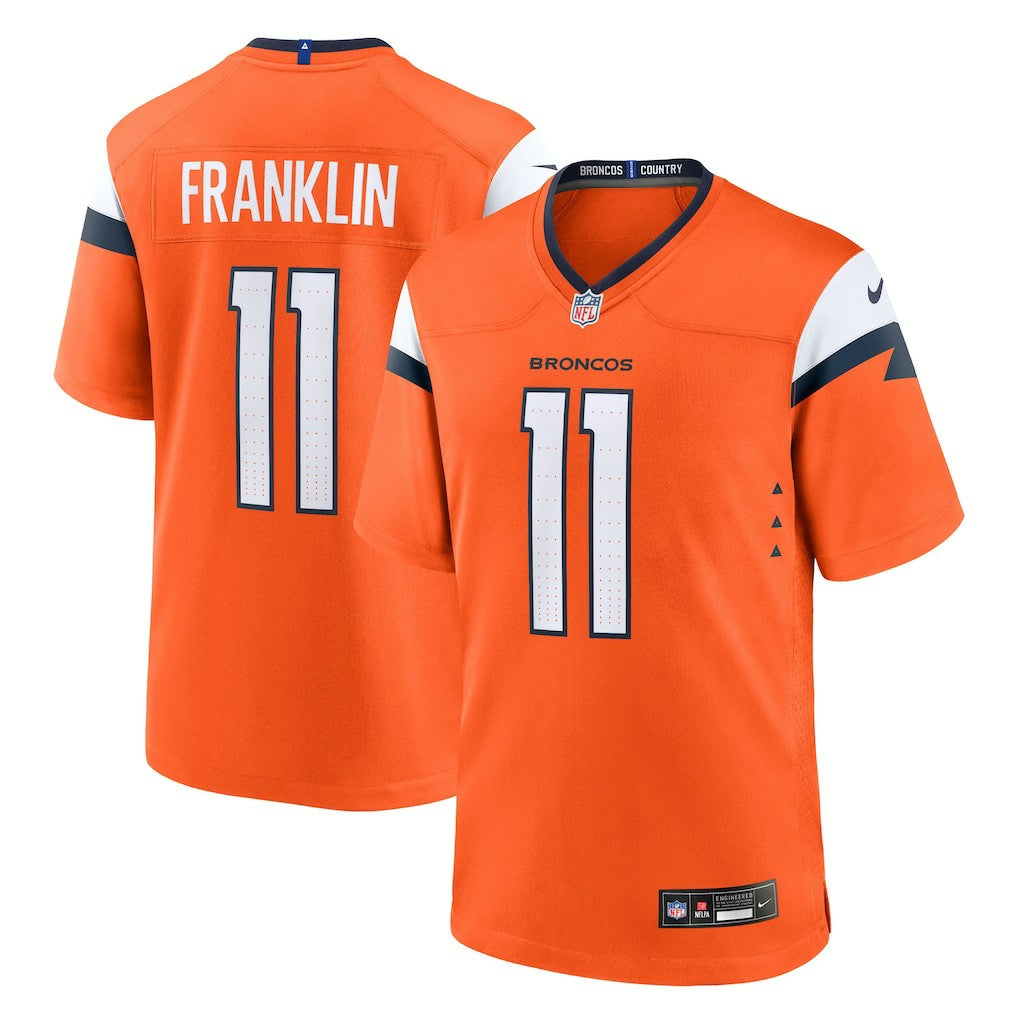 Troy Franklin Denver Broncos Team Game Jersey - Orange | Nike on sale