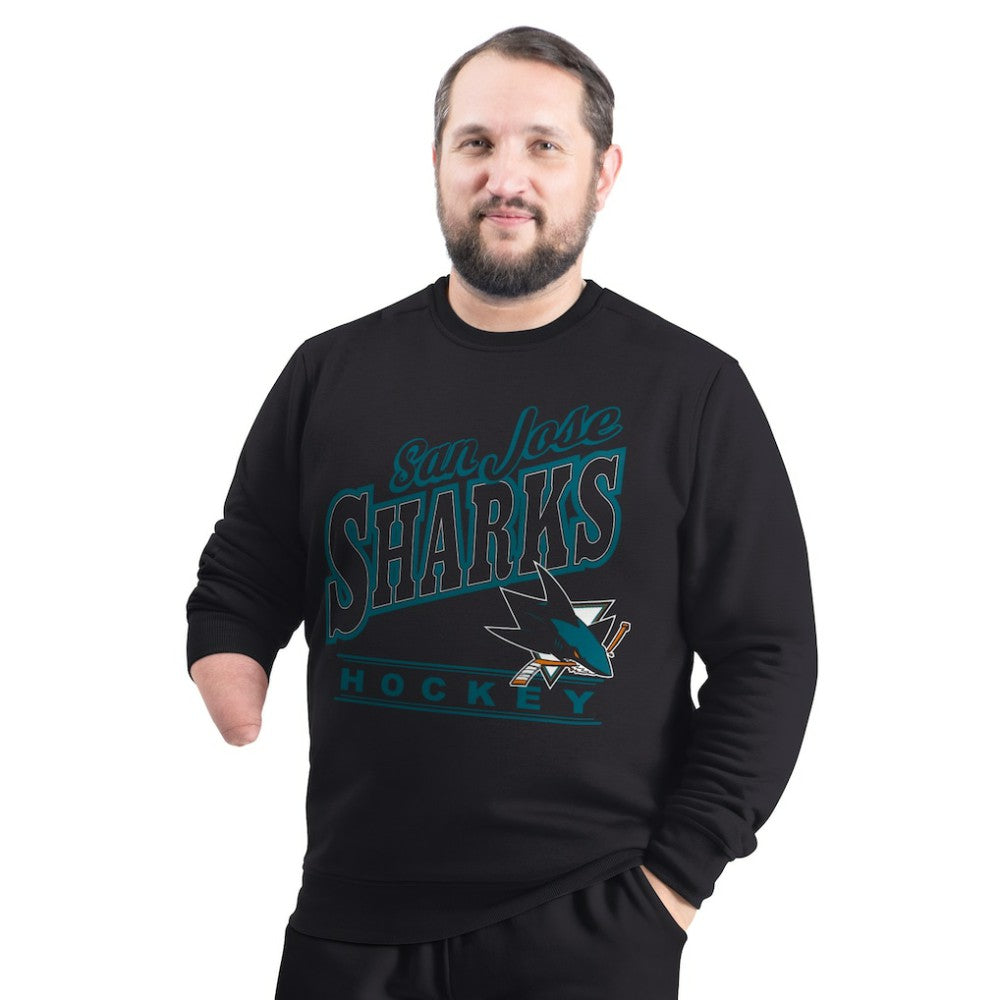 San Jose Sharks G-III Sports by Carl Banks Adaptive Headliner Fleece Sweatshirt Black