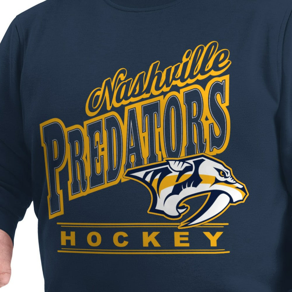 Nashville Predators G-III Sports by Carl Banks Adaptive Headliner Fleece Sweatshirt Navy