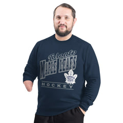 Toronto Maple Leafs G-III Sports by Carl Banks Adaptive Headliner Fleece Sweatshirt Navy