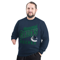 Vancouver Canucks G-III Sports by Carl Banks Adaptive Headliner Fleece Sweatshirt Navy