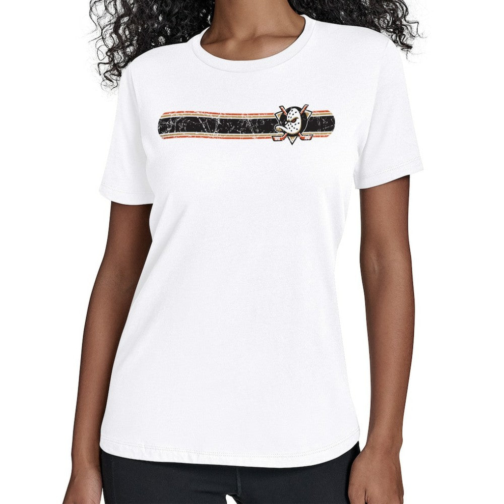 Anaheim Ducks Starter Women's Team Stripe T-Shirt White