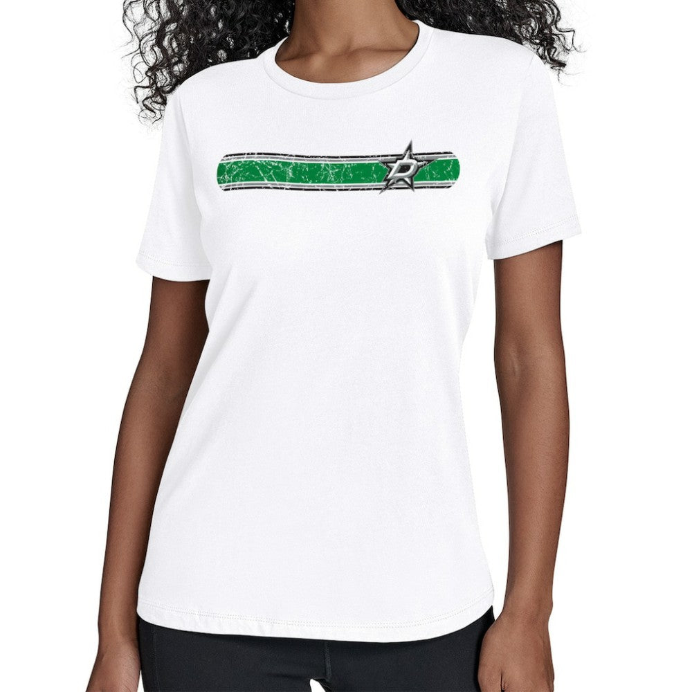 Dallas Stars Starter Women's Team Stripe T-Shirt White