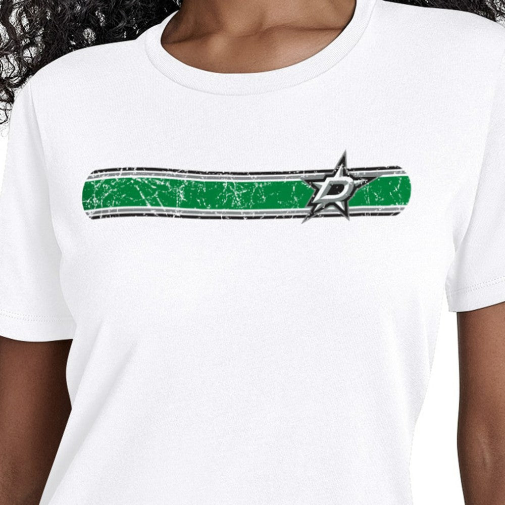 Dallas Stars Starter Women's Team Stripe T-Shirt White