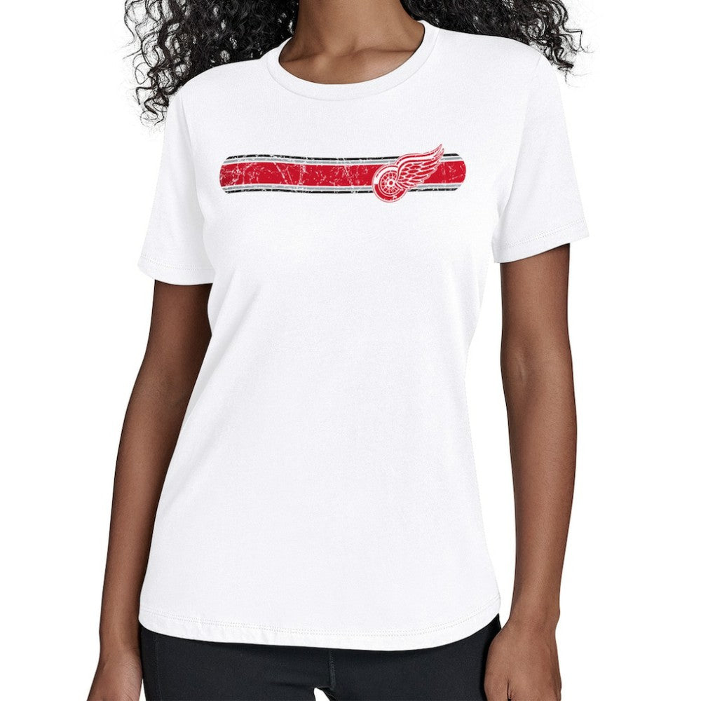 Detroit Red Wings Starter Women's Team Stripe T-Shirt White