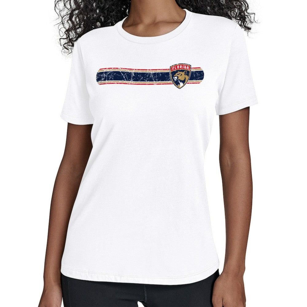 Florida Panthers Starter Women's Team Stripe T-Shirt White