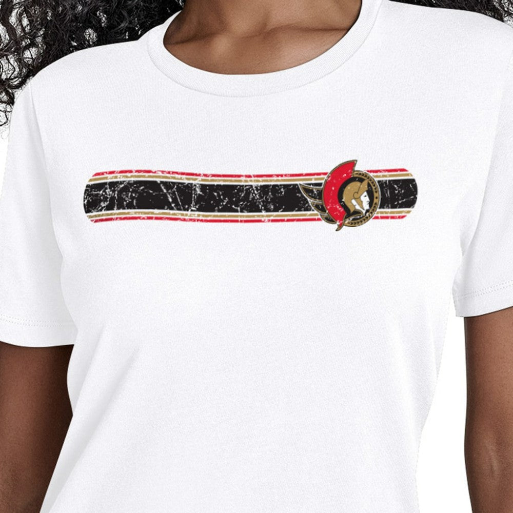 Ottawa Senators Starter Women's Team Stripe T-Shirt White